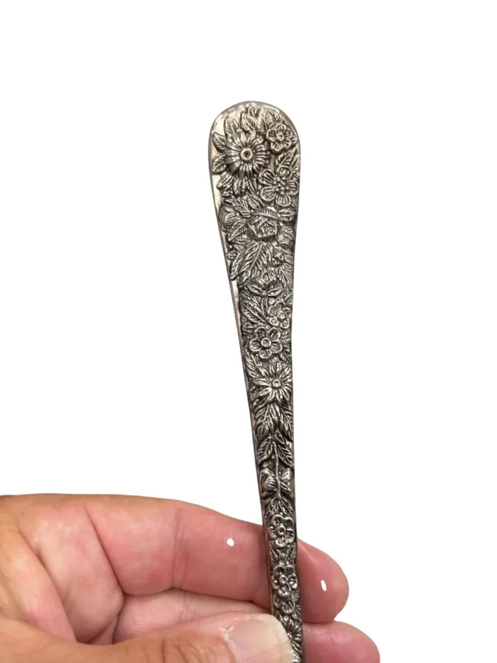 Godinger Vintage large silverplated spoon fork floral set SKU 10-541